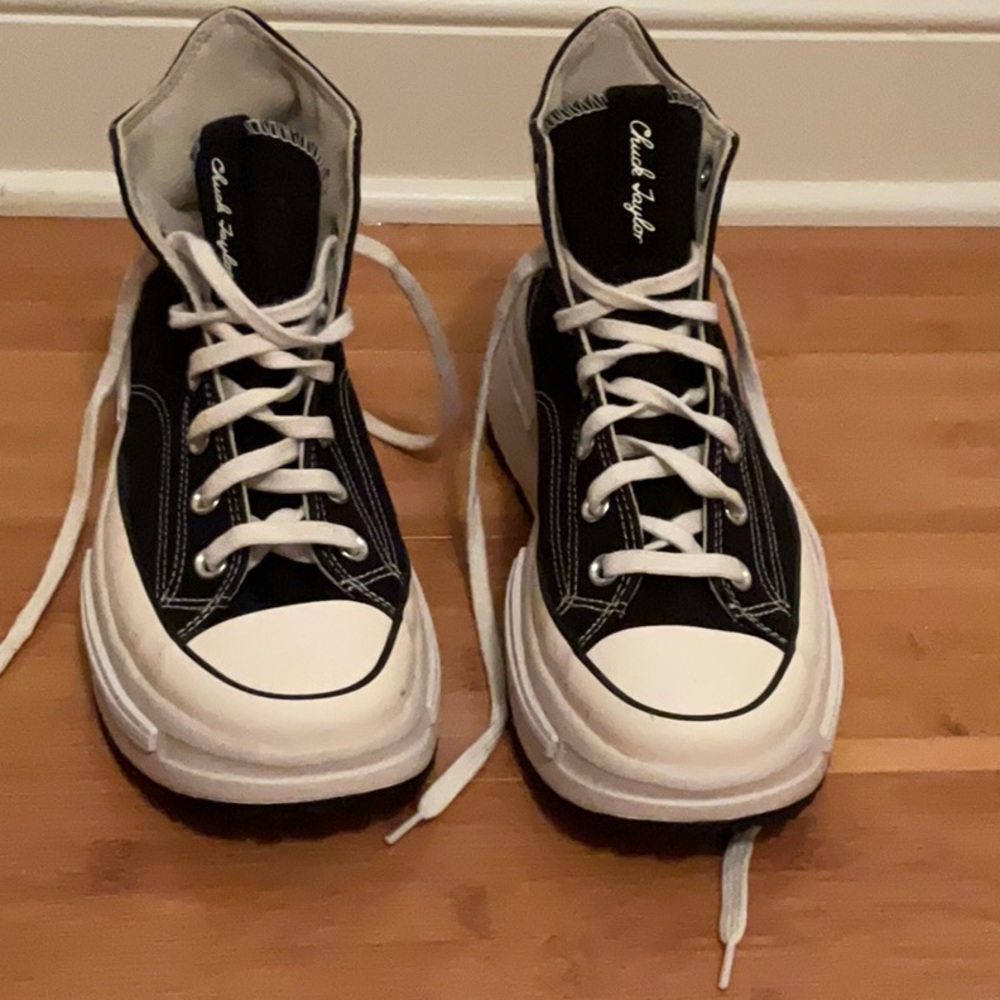 Converse Black and White Platform High-Tops